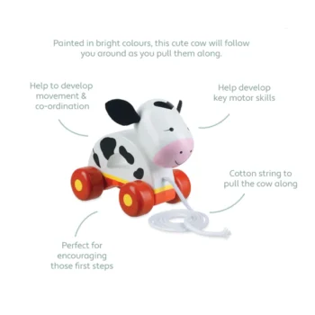 Alternative view of Wooden Cow Pull Along Toy