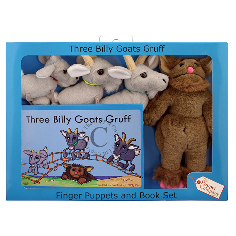 Three Billy Goats Gruff Finger Puppets Book Set