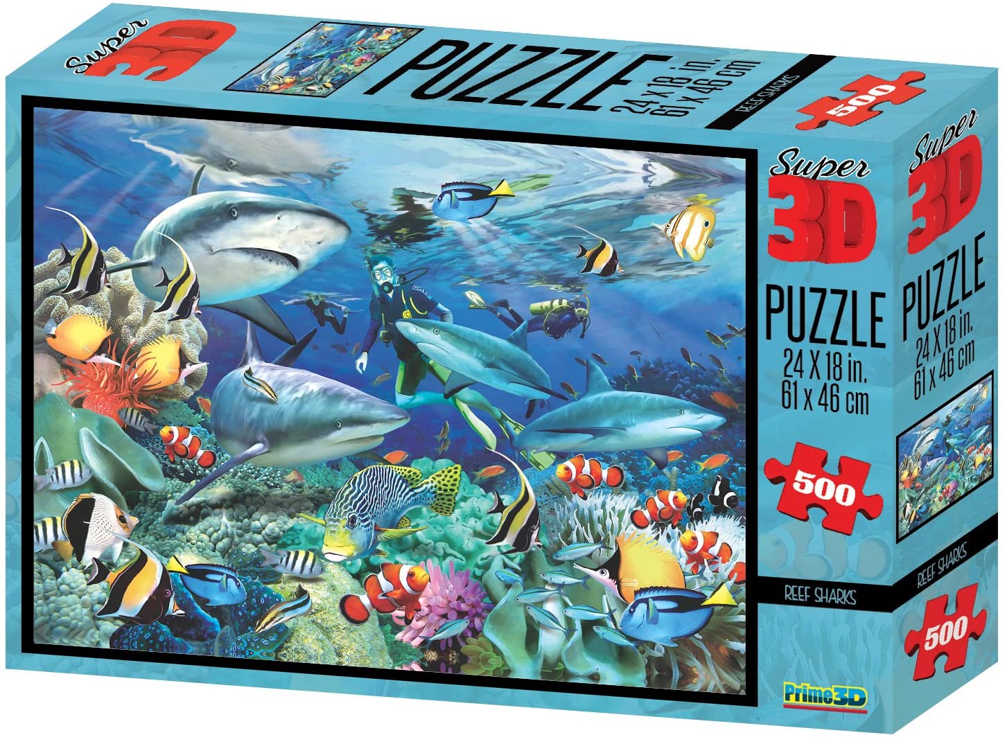Reef Sharks 500 Piece 3D Puzzle