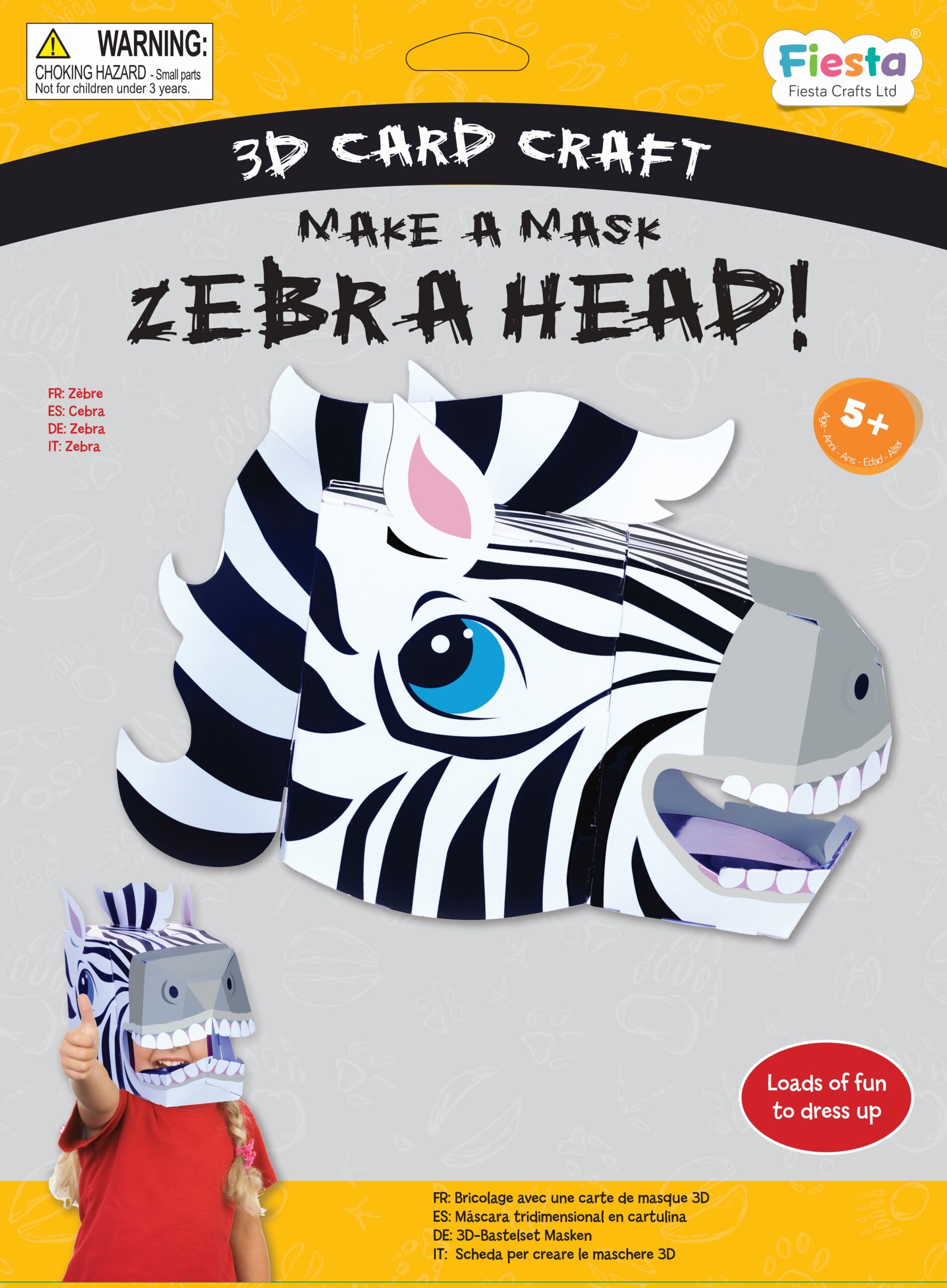Zebra Head 3D Mask