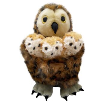 Tawny Owl with 3 babies Finger Puppet Set