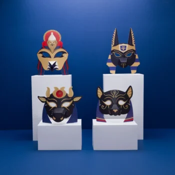 Alternative view of Egyptian Gods Animal Masks